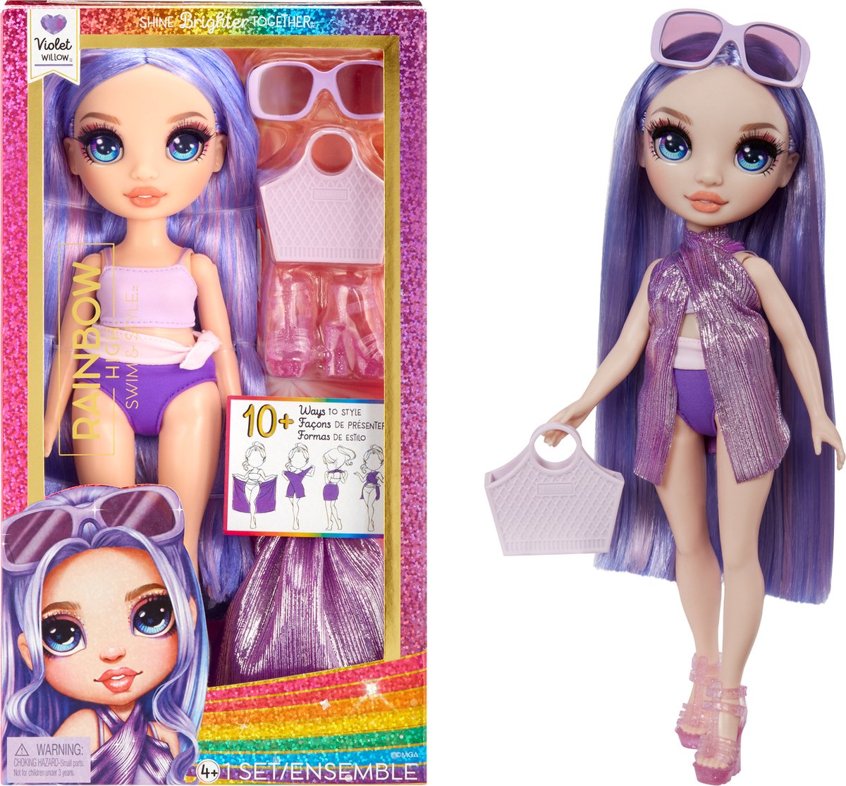Mga entertainment regenboog hoge zwemstijl pop - violet