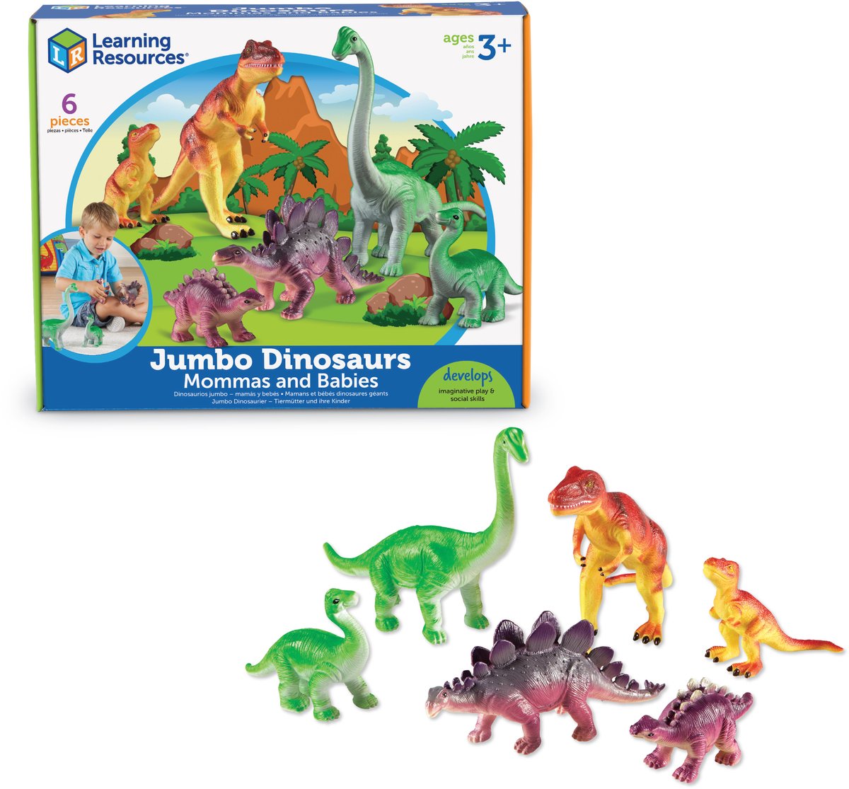 Learning resources jumbo dinosaurs - mommas and babies - 3+
