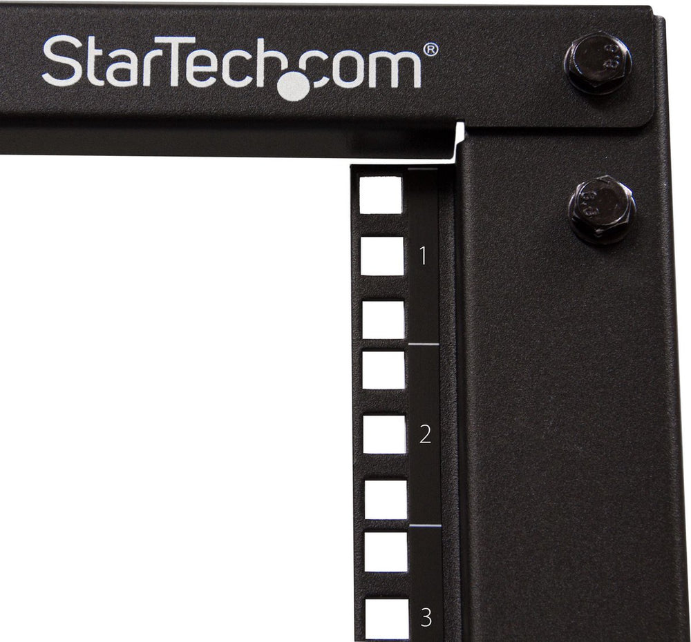 Startech .com 12u open-frame serverrack met 4 stijlen met verstelbare diepte incl. zwenkwielen stelpoten en kabelhaken