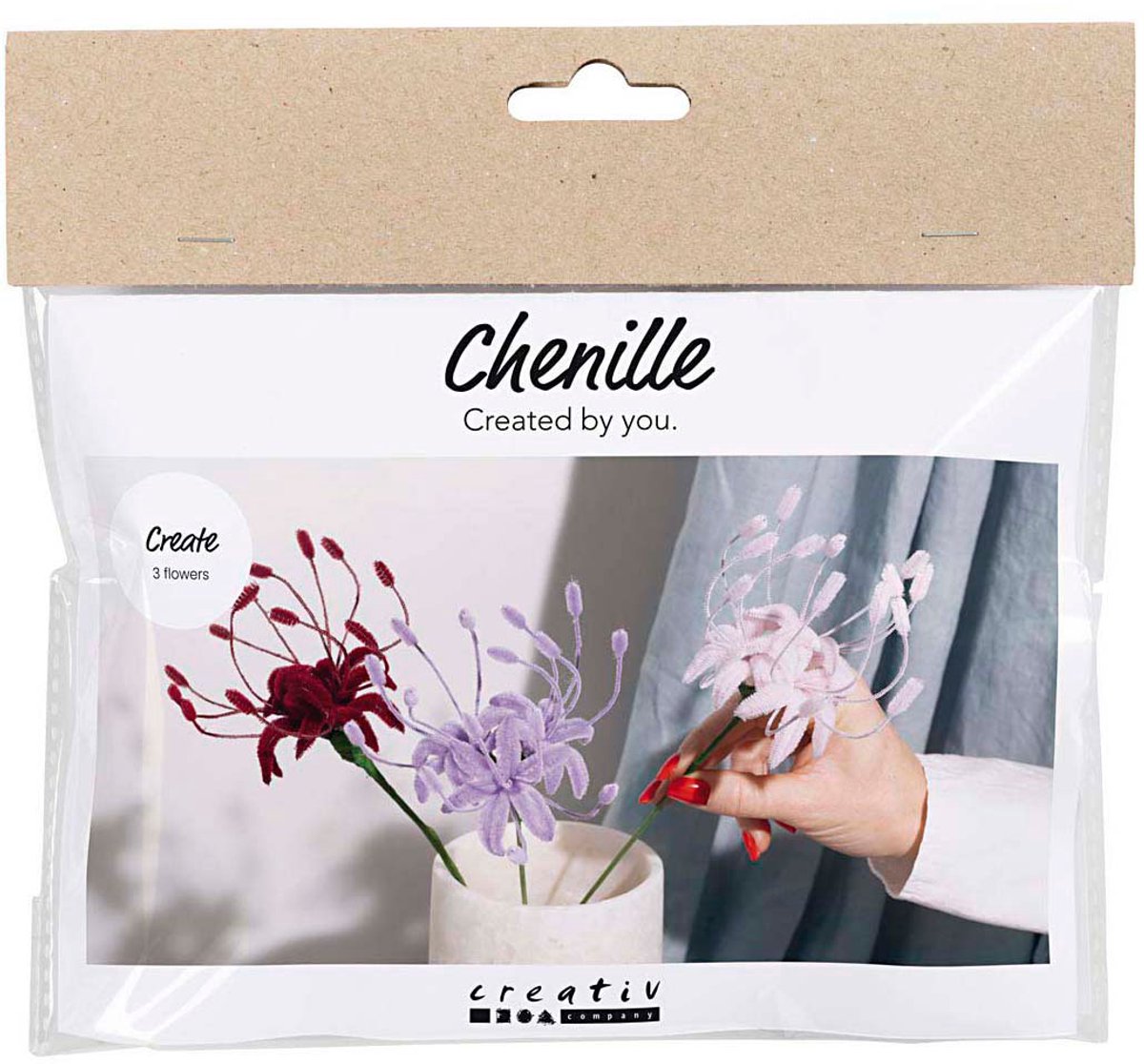 Creativ company mini hobbyset lelie bloemen van chenilledraad lichtroze