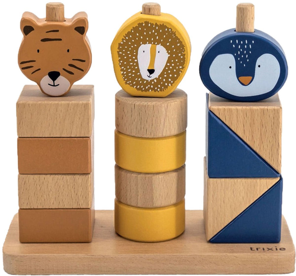Trixie stapeltoren - houten speelgoed - stapelstenen voor kinderen - puzzel stapelblokken - vanaf 1 jaar - stimuleert ontwikkeling