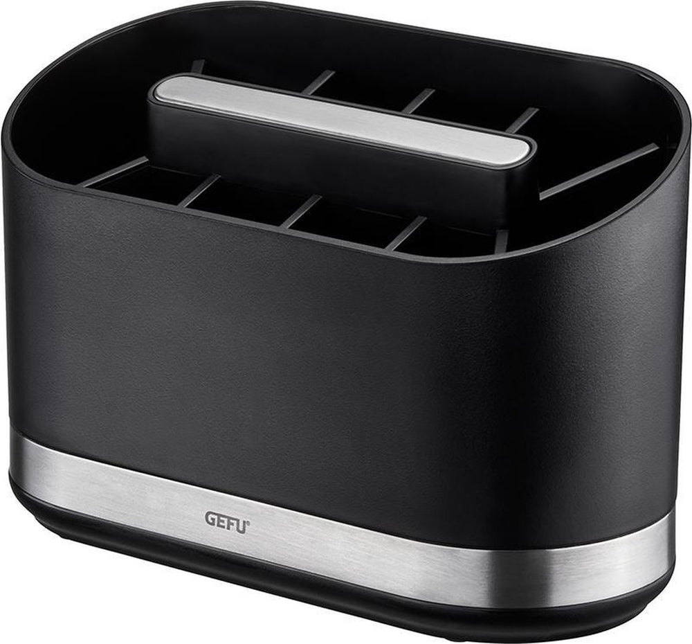 Gefu smartline keukengereihouder – rvs utensilhouder met 10 vakken – uitneembare verdeling – antislip – keukenorganisatie