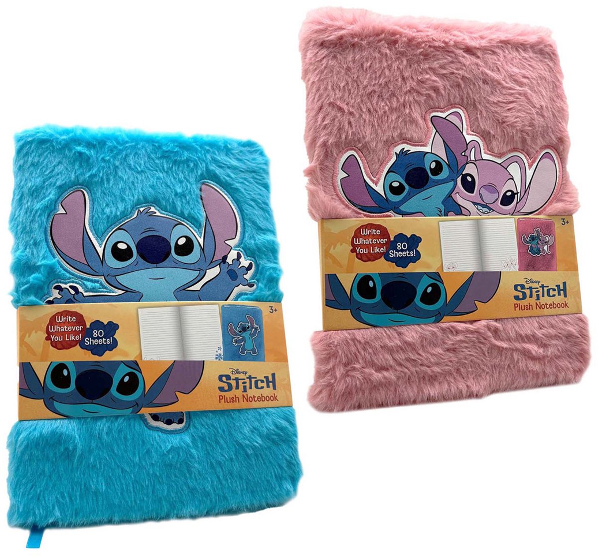 Merkloos sans marque stitch pluche notitieboek.