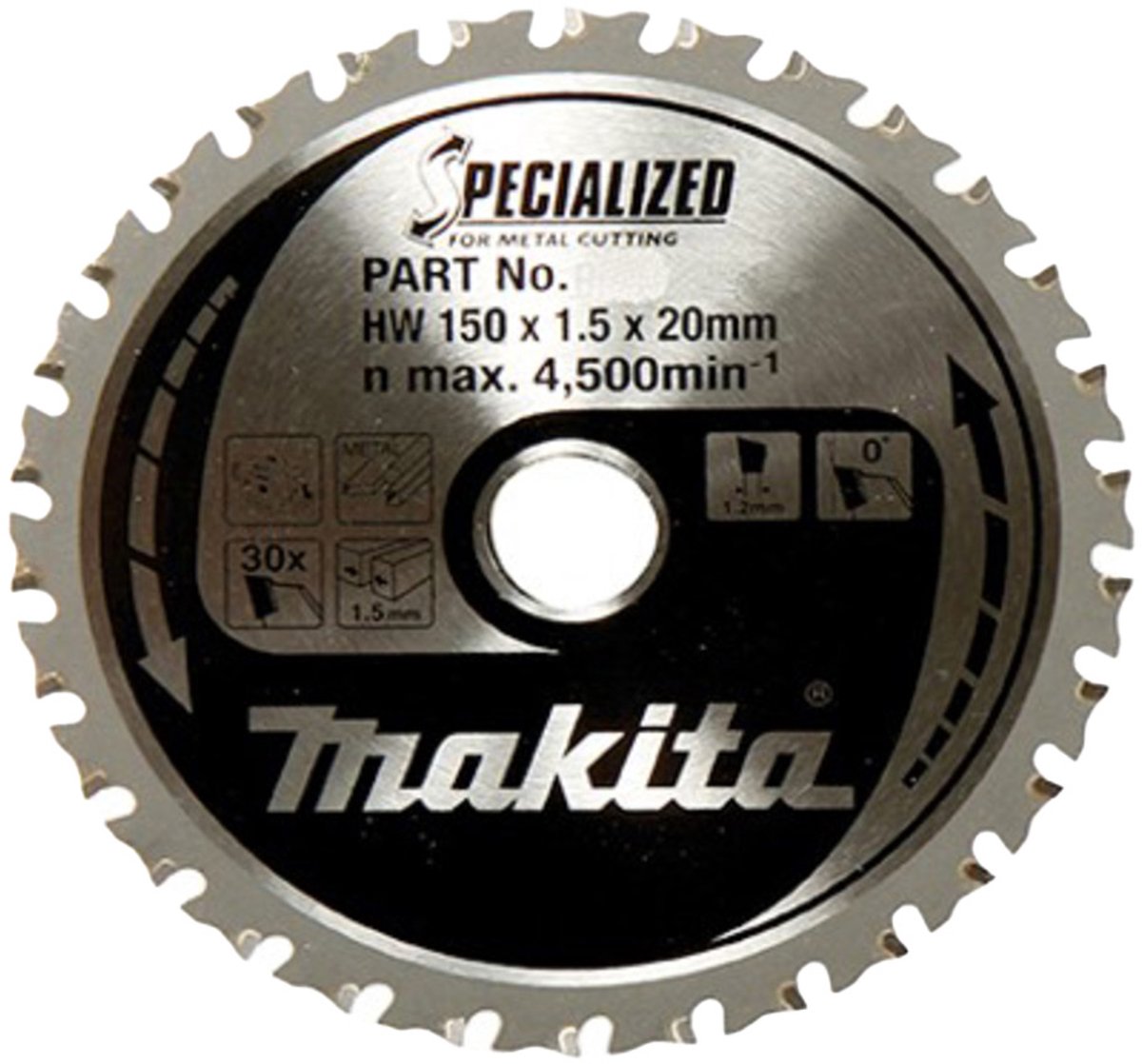 Makita cirkelzaagblad voor metaal | specialized | ø 150mm asgat 20mm 32t - b-47036