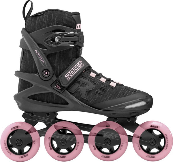 Roces warp thread 84 dames skeelers - 4x84mm wielen - fitness inline skates - zwart roze - maat 38
