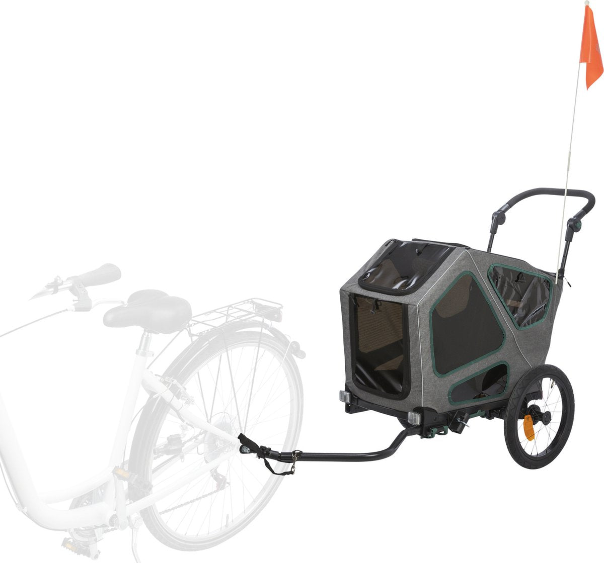 Trixie - hondenfietskar - grijs salie - 80x98x103 cm