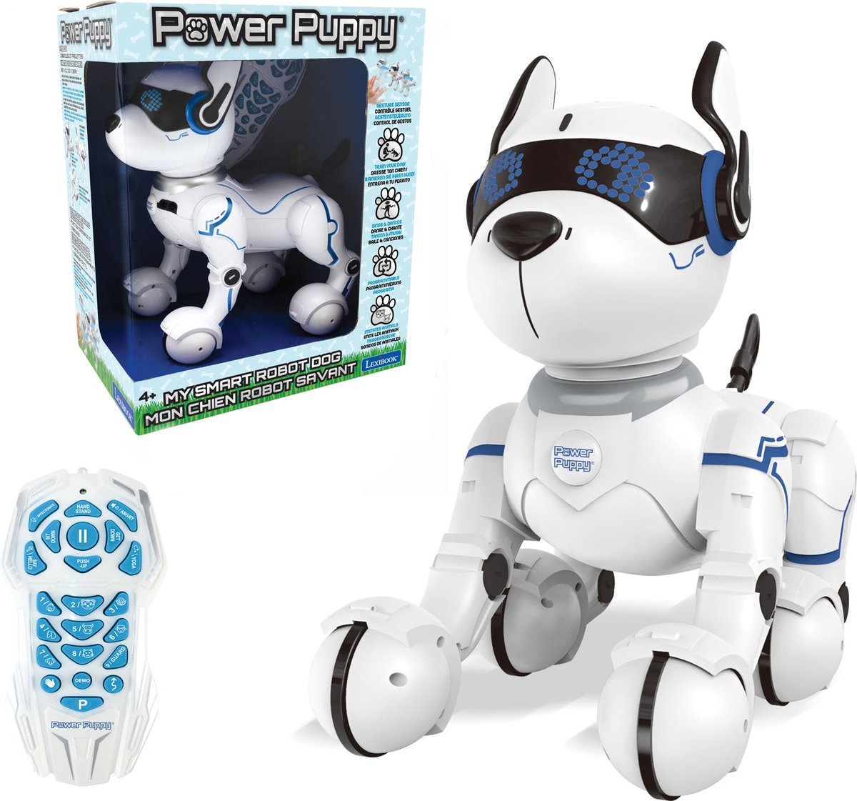 Lexibook stroom puppy – my smart robotic dog met programming function, dance, walk, movements, touch sensors en animal imitation, incl. afstandsbediening