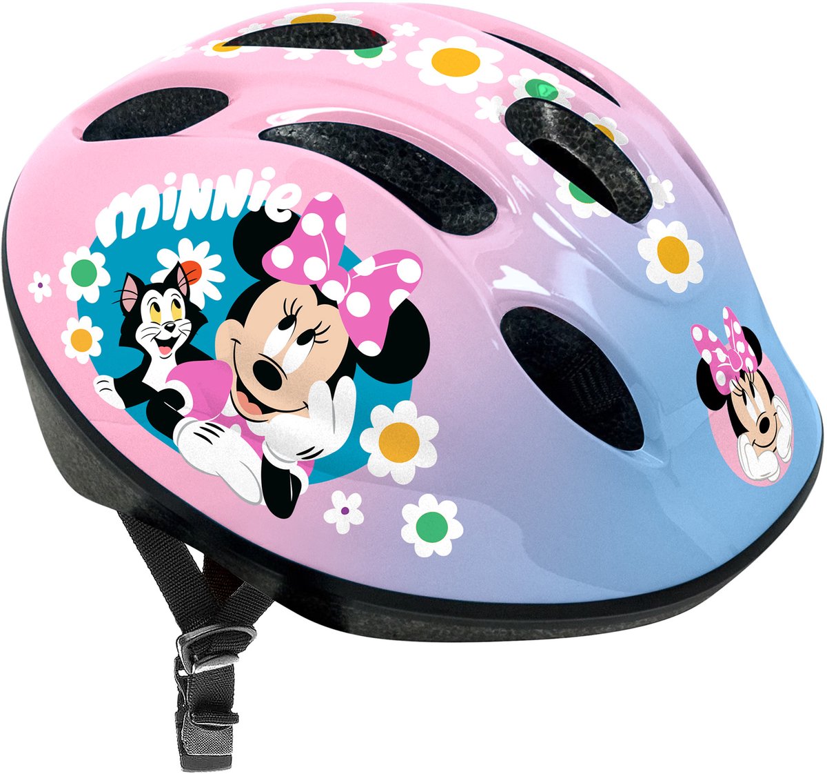 Stamp minnie disney fietshelm verstelbaar blauw roze maat 52-56 cm