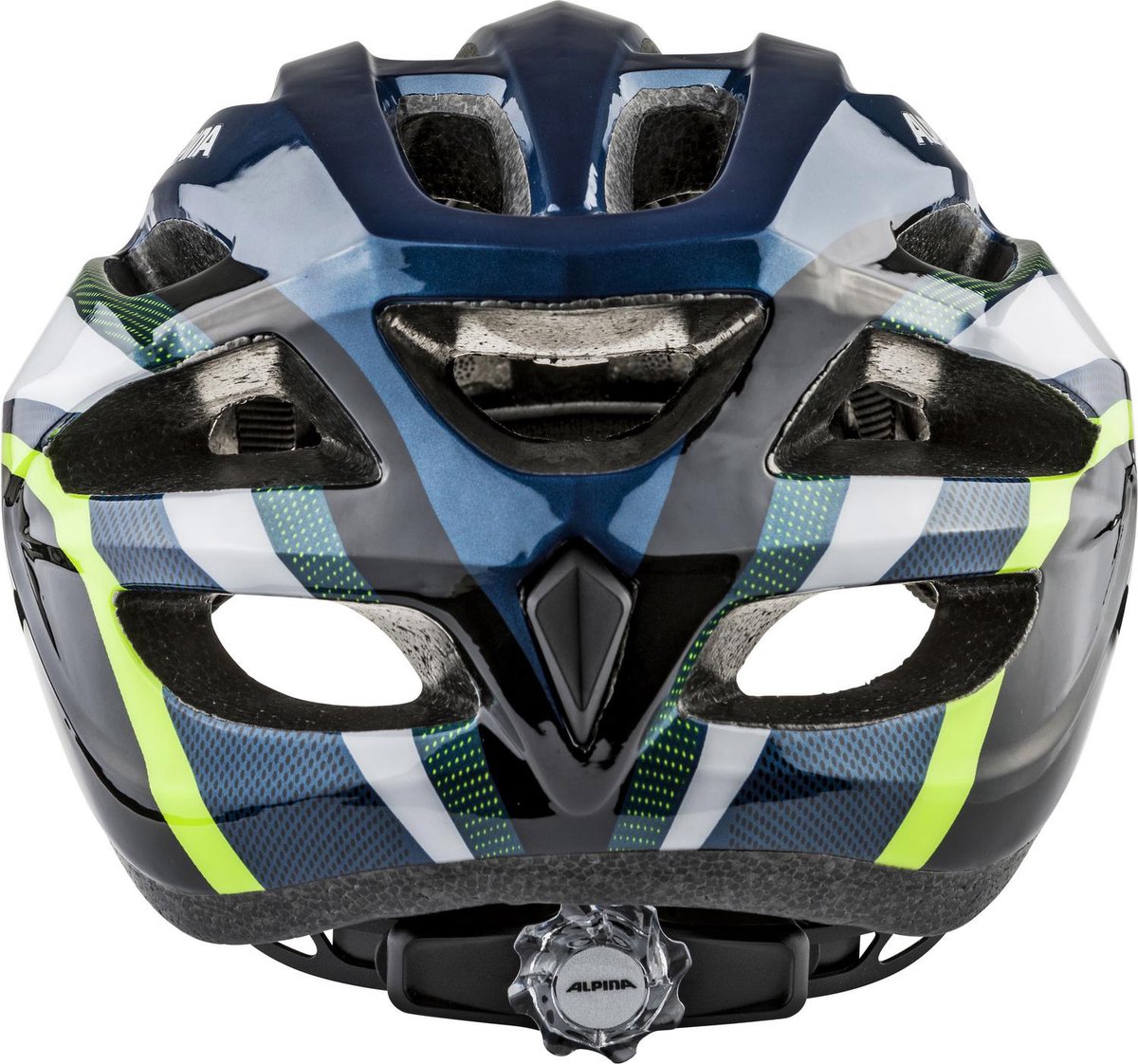 Olympische sportkleding alpina sports mtb helm mtb17 58-61 glans donkerblauw neon