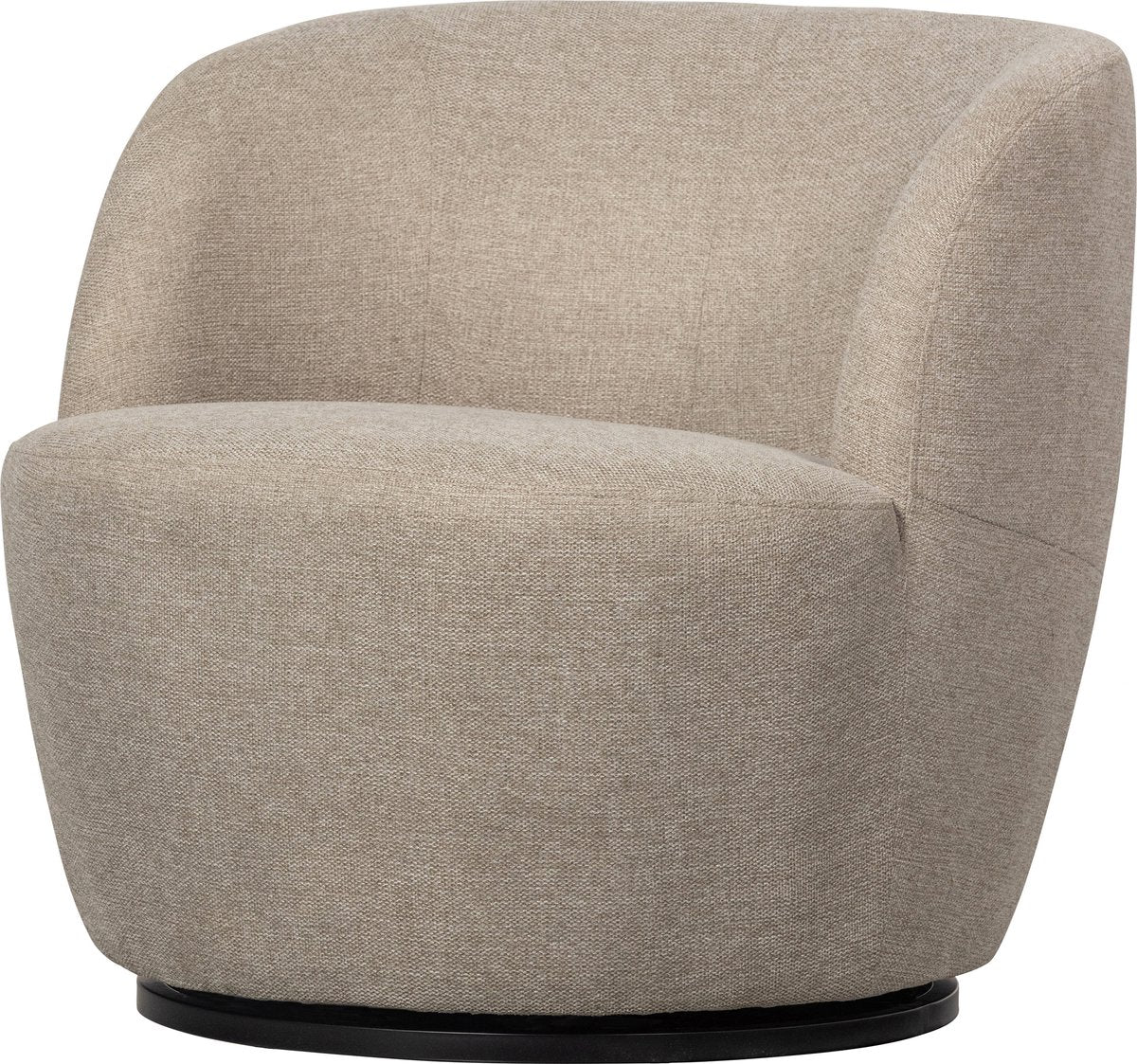 Woood serra draaifauteuil - geweven stof - zand - 68x70x77
