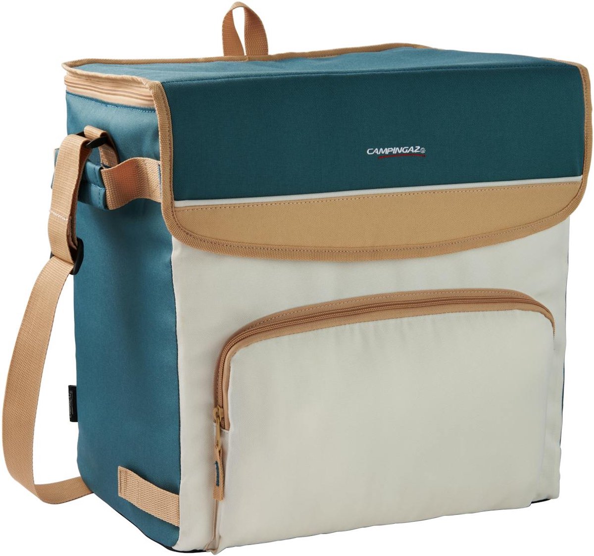 Campingaz fold'n cool minimaxi 30l koeltas – 12x 1,5 liter – antibacteriële voering - groen beige wit
