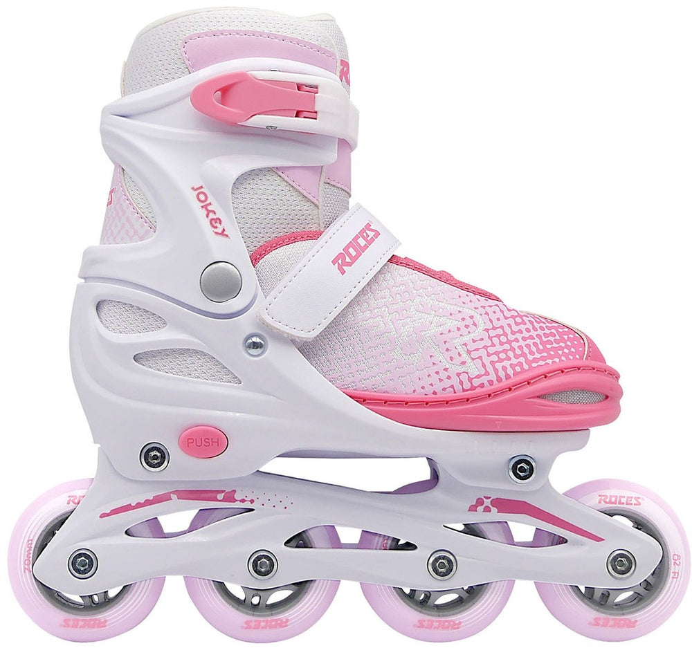 Roces jokey x girl verstelbare inline skates - wit roze - maat 30-33
