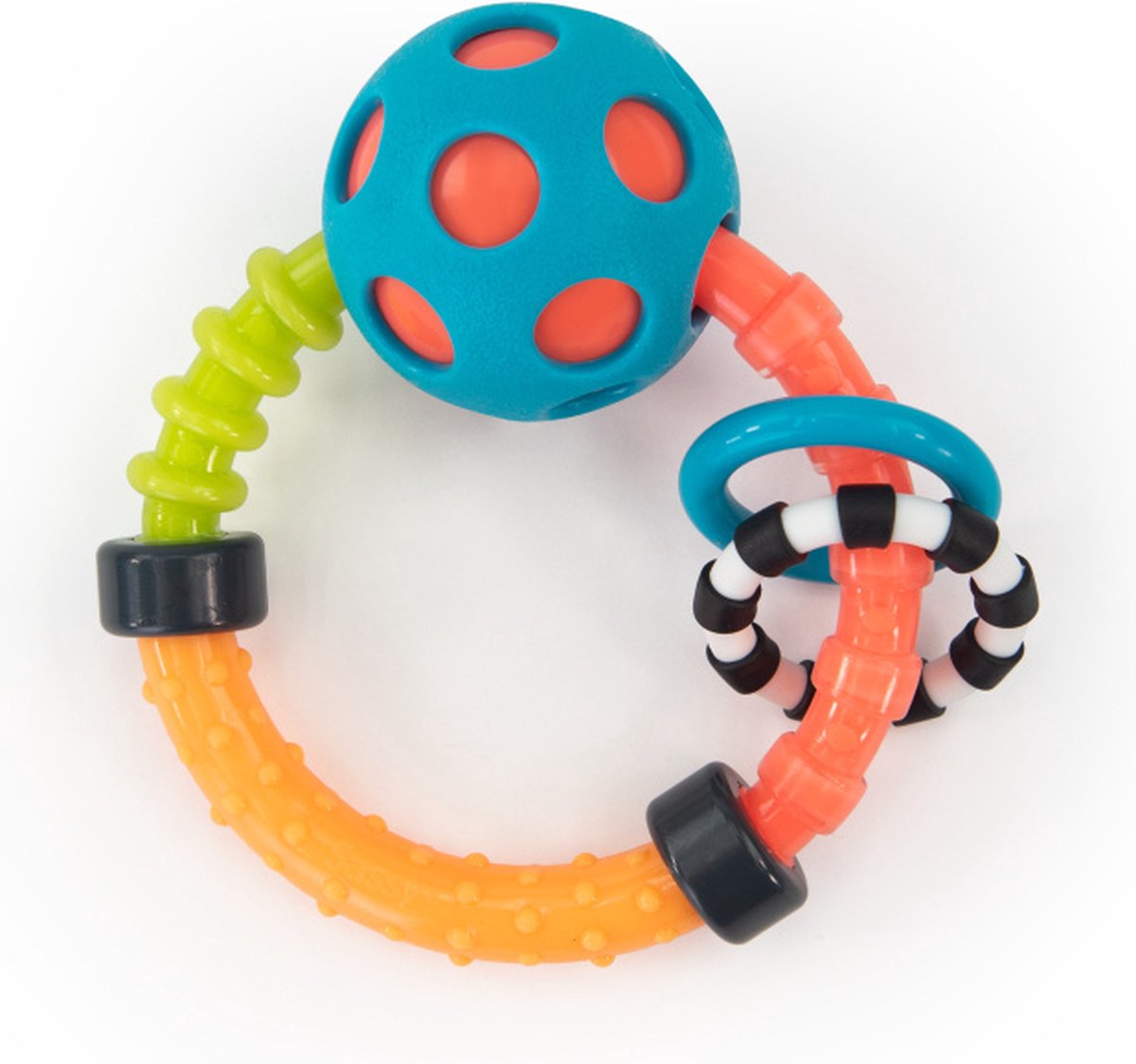 Sassy - bijtring en rammelaar voor baby - kleurrijk speelgoed - bend flex ring rattle