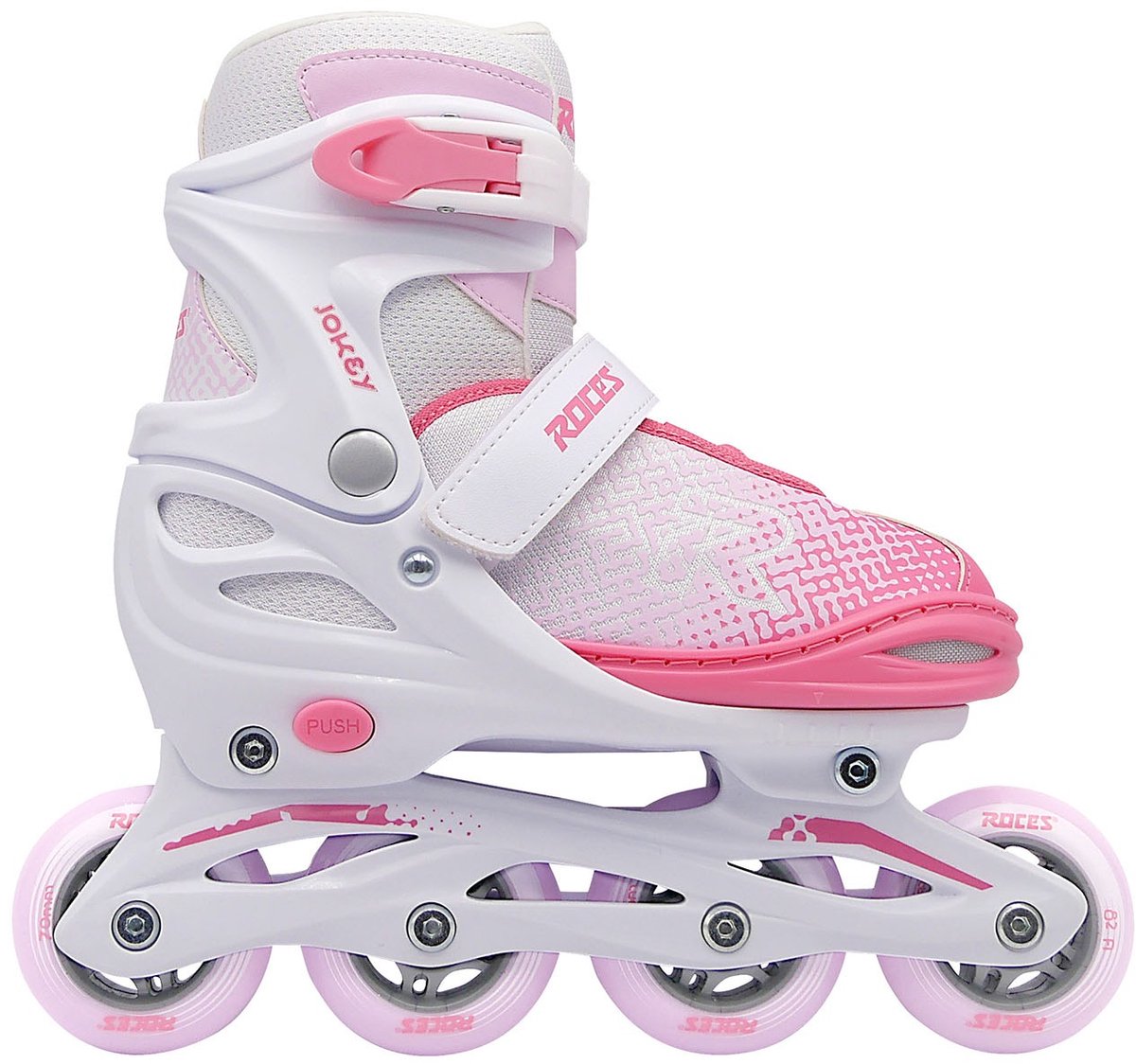 Roces jokey x girl verstelbare inline skates - wit roze - maat 26-29