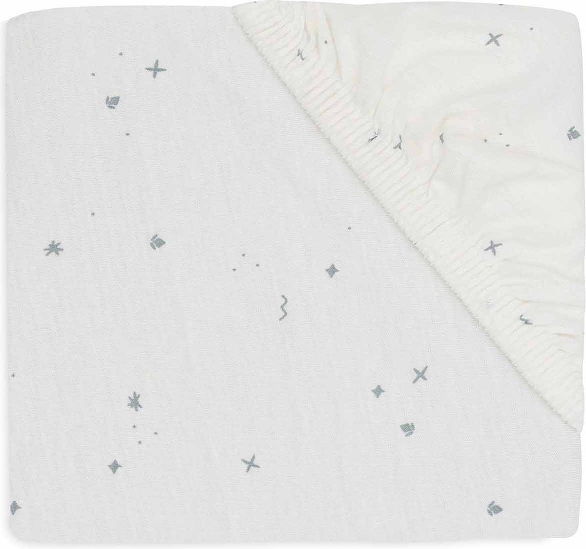 Jollein baby - hoeslaken jersey 70 75x140 150cm - ledikant babybed - zacht katoen - twinkling sea green