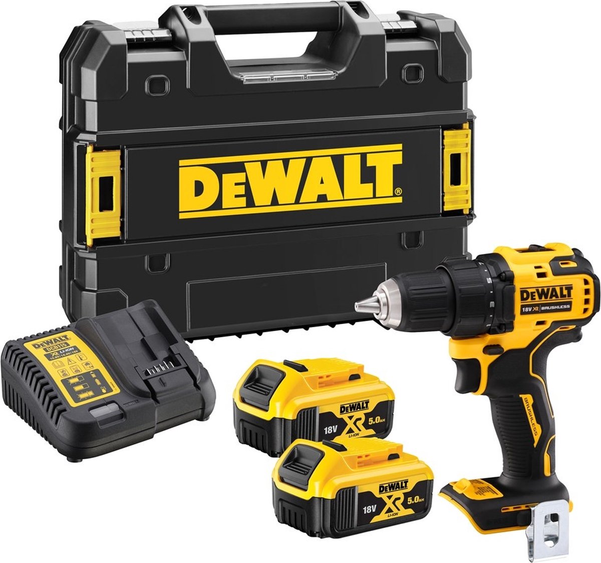 Dewalt dcd708p2t compacte accu schroefboormachine 18v xr 5.0ah in tstak