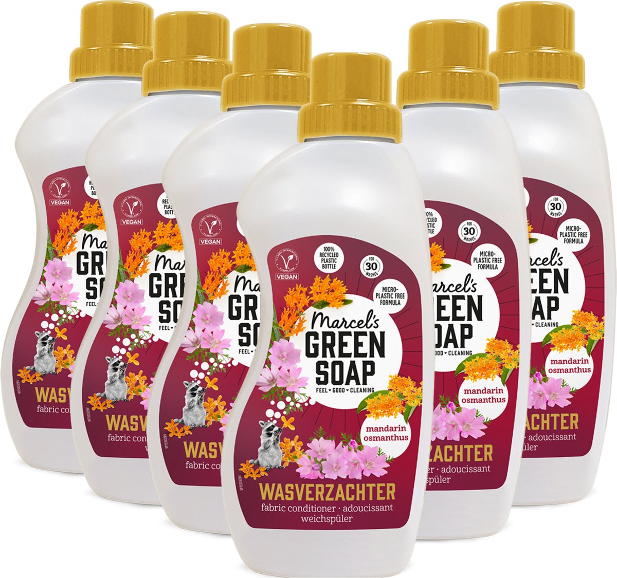 Marcel's green soap wasverzachter - mandarijn osmanthus - 6 x 750ml - 180 wasbeurten