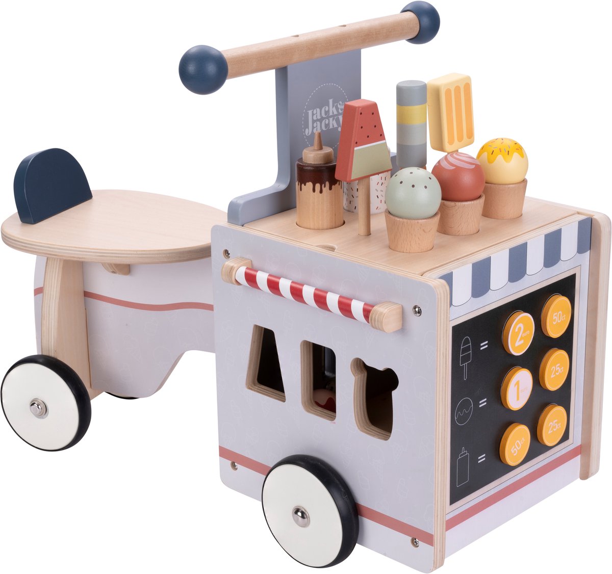 Jack jacky houten loopfiets ijskar