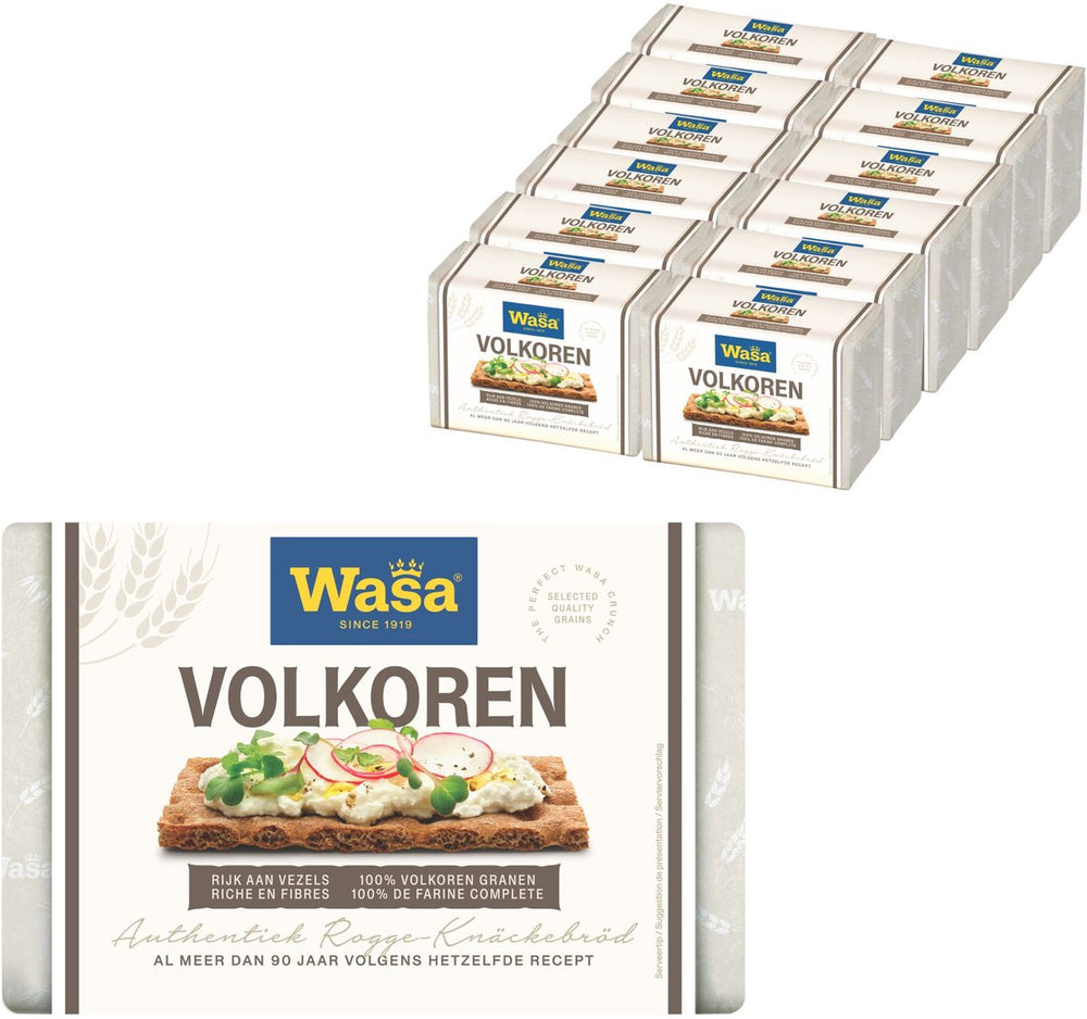 Wasa volkoren knäckebröd - 12 x 260g