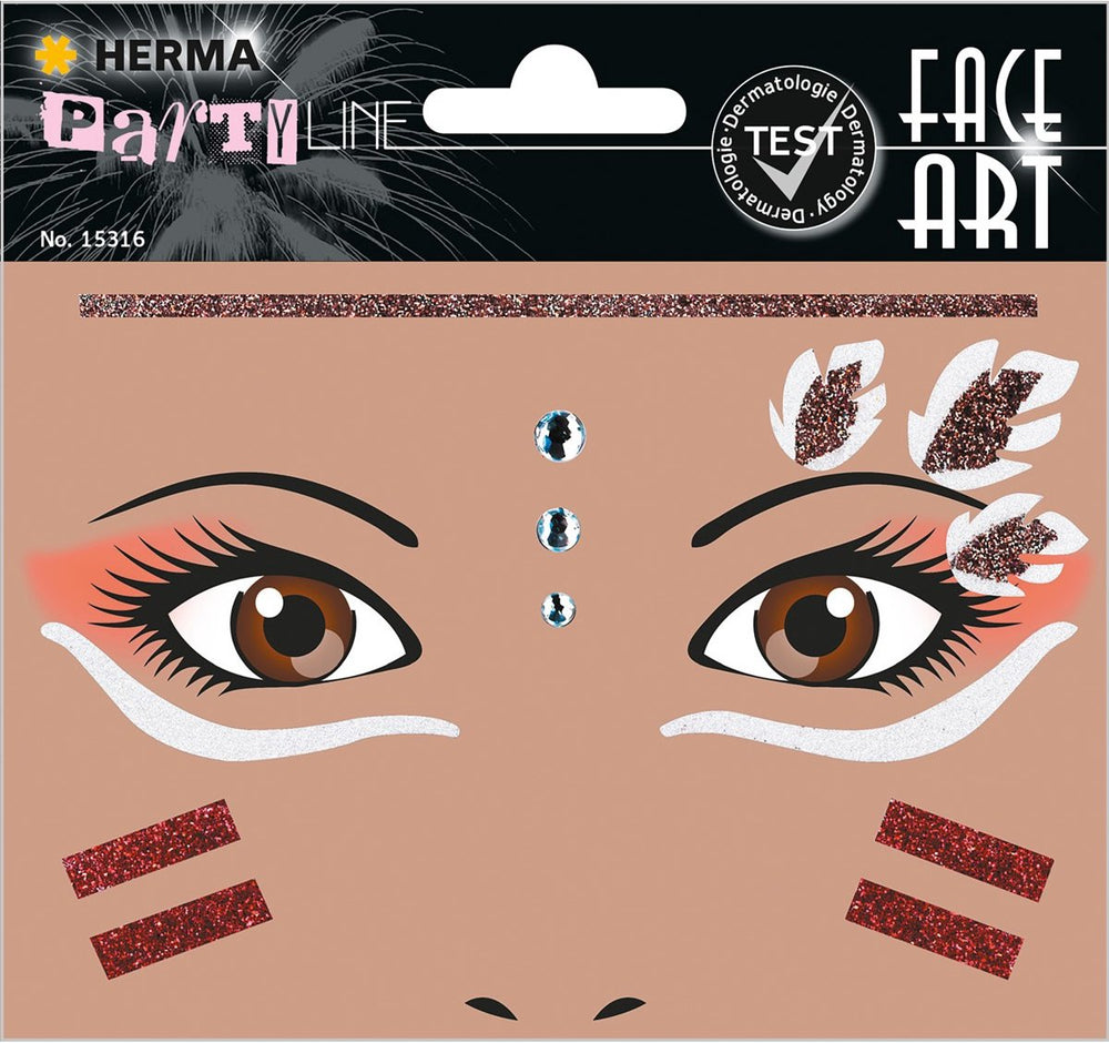 Herma face art glitter sticker leopard
