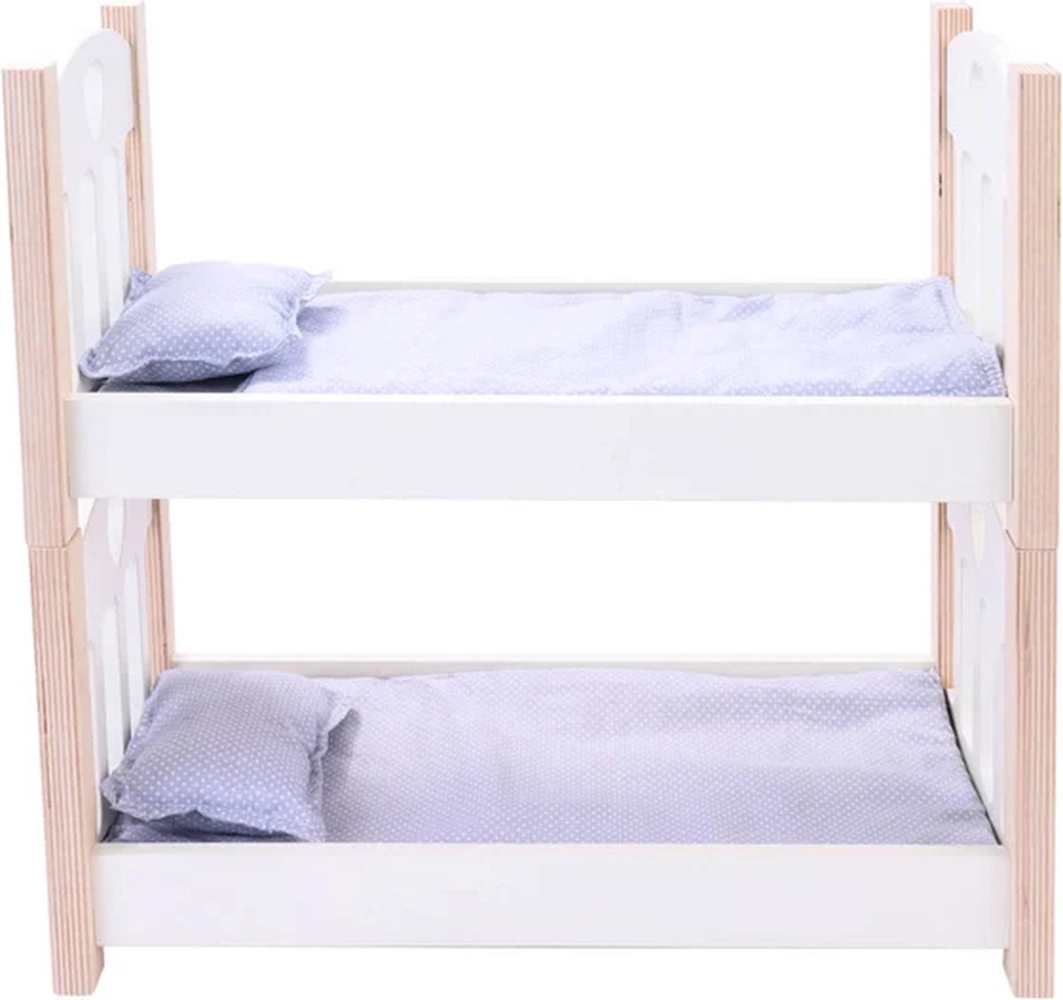 Poppen stapelbed grijs wit