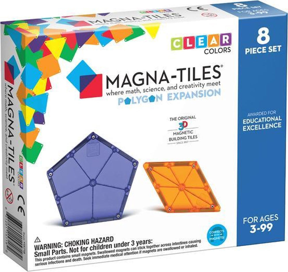 Magna-tiles magna tiles - 8 stuks polygons clear colors - constructiespeelgoed