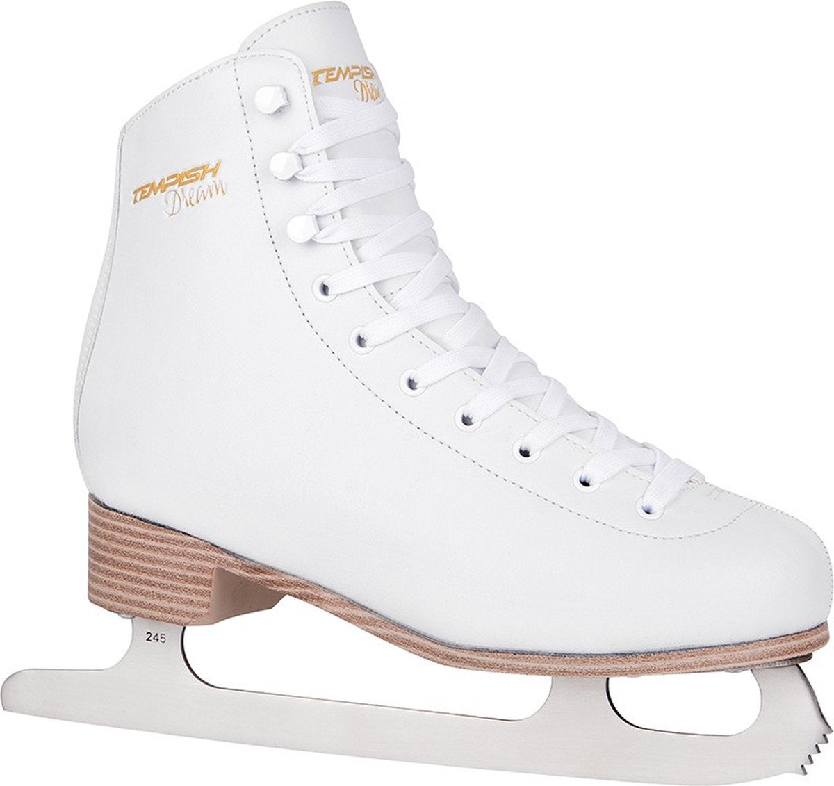 Tempish – dream white ii – kunstschaatsen – schaatsen dames – wit – extra zachte binnenvoering rvs kunstschaatsijzer – maat eu 33
