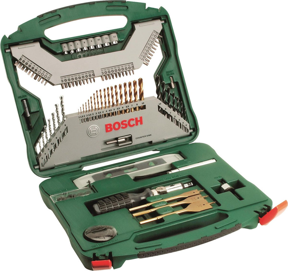 Bosch x-line borenset - 100-delig - titanium plus serie - voor hout, metaal en steen