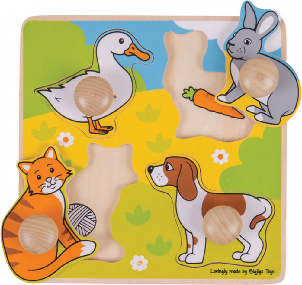 Bigjigs mijn eerste noppenpuzzel - huisdieren