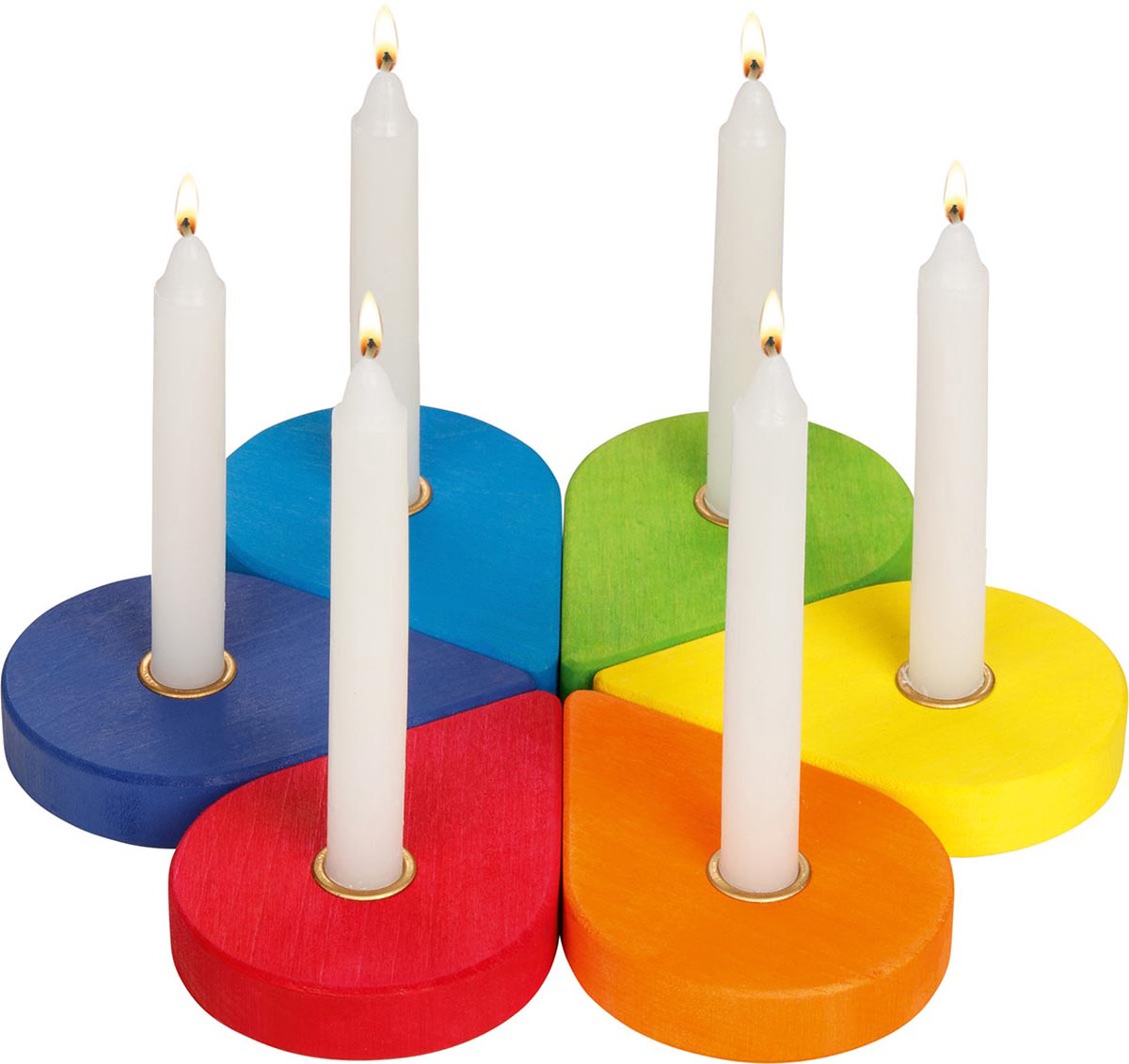 Goki Wooden Birthday Wreath Candle Holders, Set of 6
