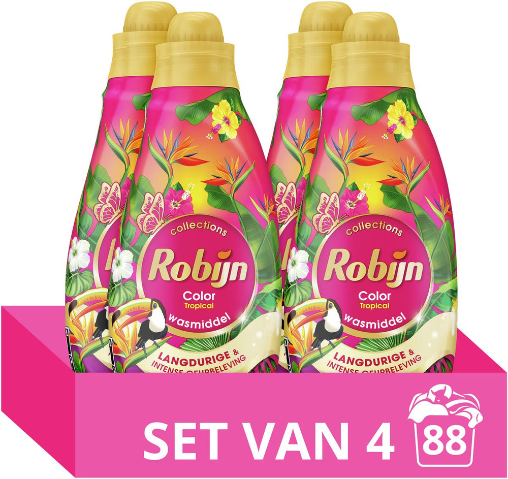 Robijn klein krachtig collections vloeibaar wasmiddel - tropical - 4 x 22 wasbeurten