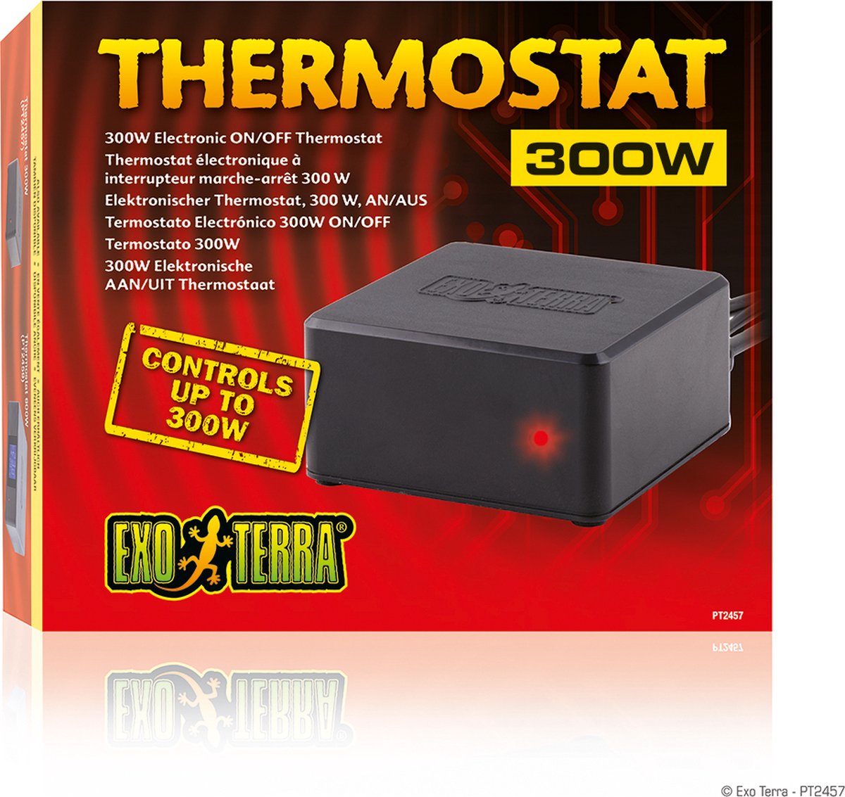 Exo terra - terrariumverlichting - reptielen - thermostaat aan uit 300w - 20x17x5cm - 1st