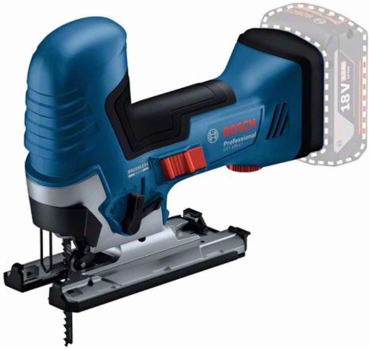 Bosch professional gst 18v-125 s accu decoupeerzaag 18v basic body in l-boxx - 06015b2000