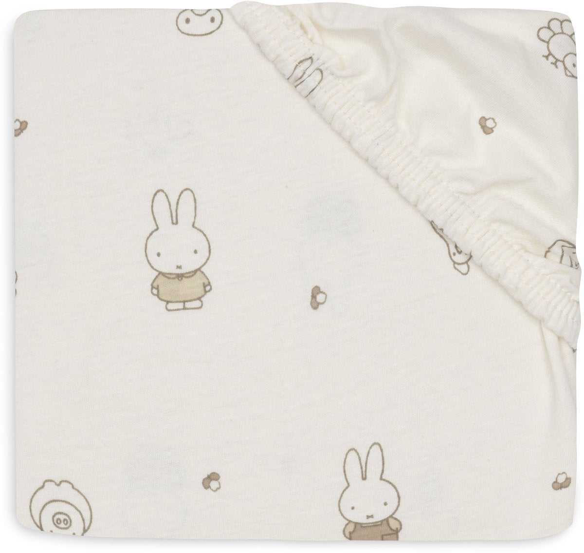 Jollein hoeslaken ledikant - 70 75x140 150cm - jersey - miffy family farm`
