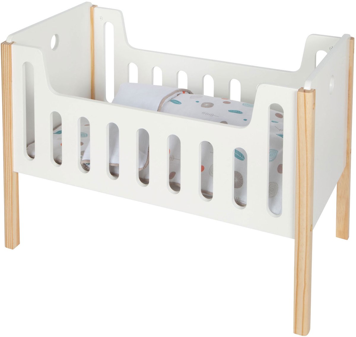 Kleine voet - houten poppenbedje knoopje