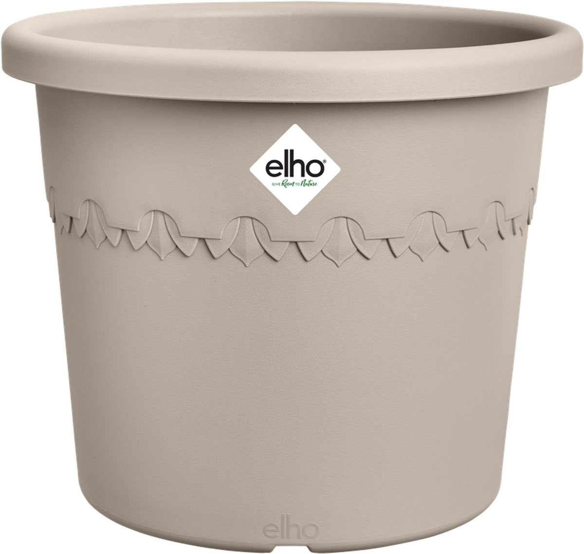 Elho algarve cilindro 48 - bloempot voor buiten - 100% gerecycled plastic - ø 48 x h 29 cm - paddenstoel beige