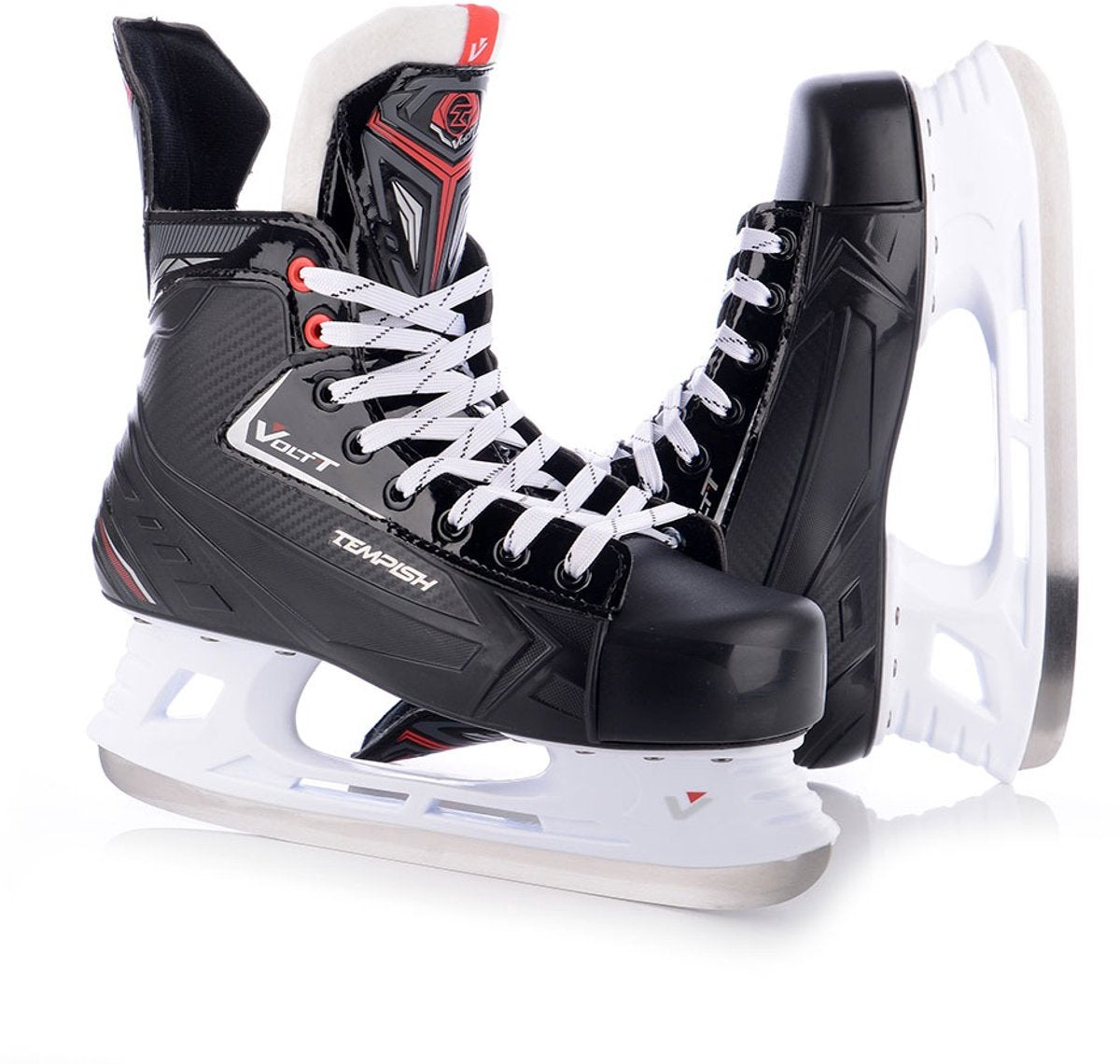 Tempish - volt-t - ijshockeyschaatsen - schaatsen heren - zwart - versterkte enkelcups high-grip rvs hockeyijzer - maat eu 39