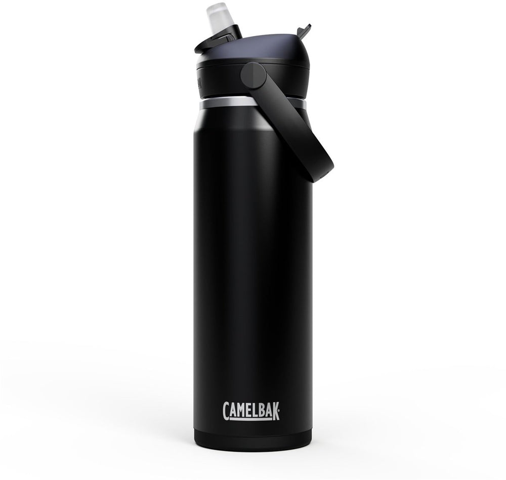 Camelbak thrive flip straw drinkfles - 750 ml - rvs - met rietje - isolatie waterfles - zwart