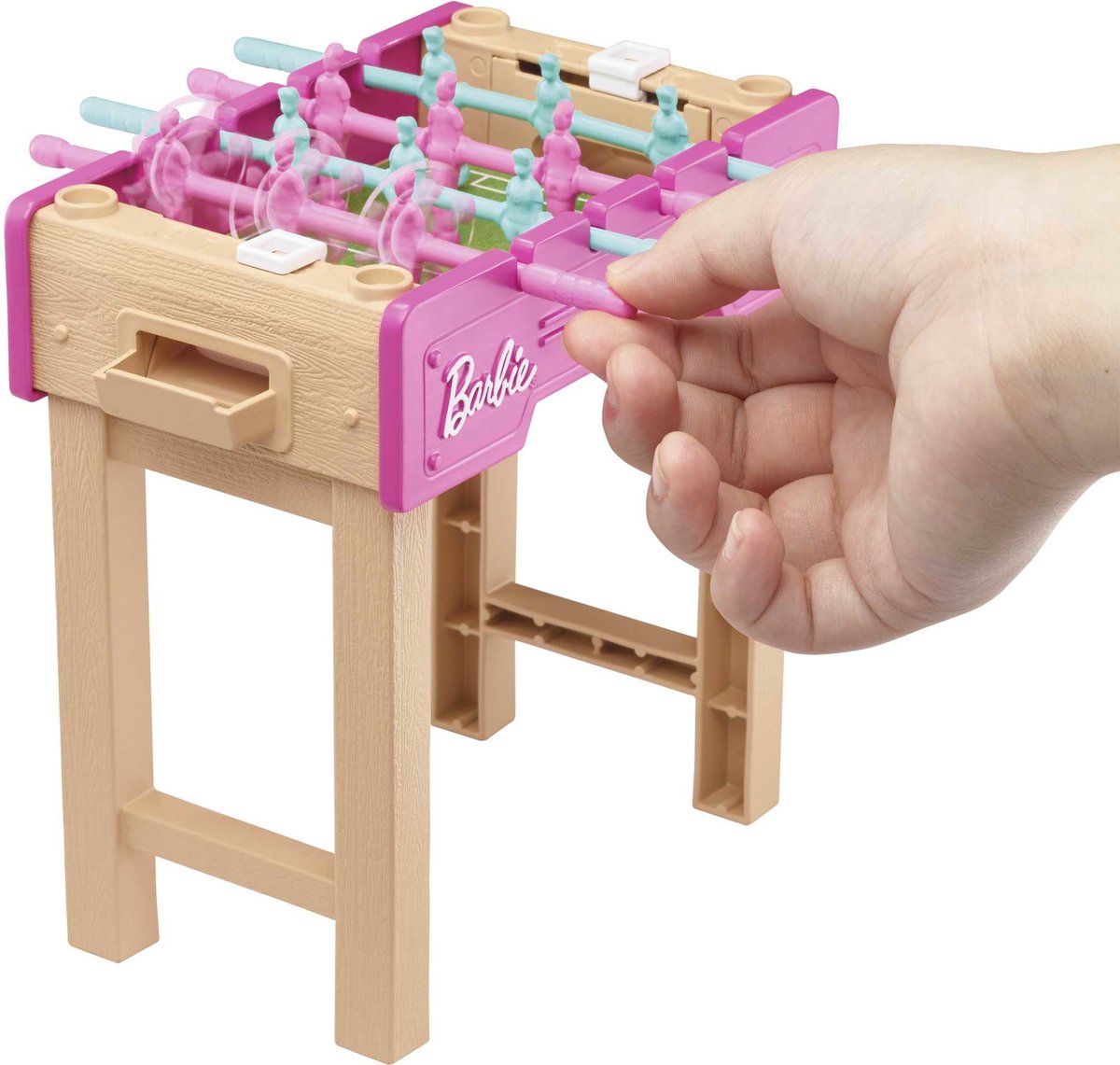 Barbie minispeelset voetbaltafel met hondje