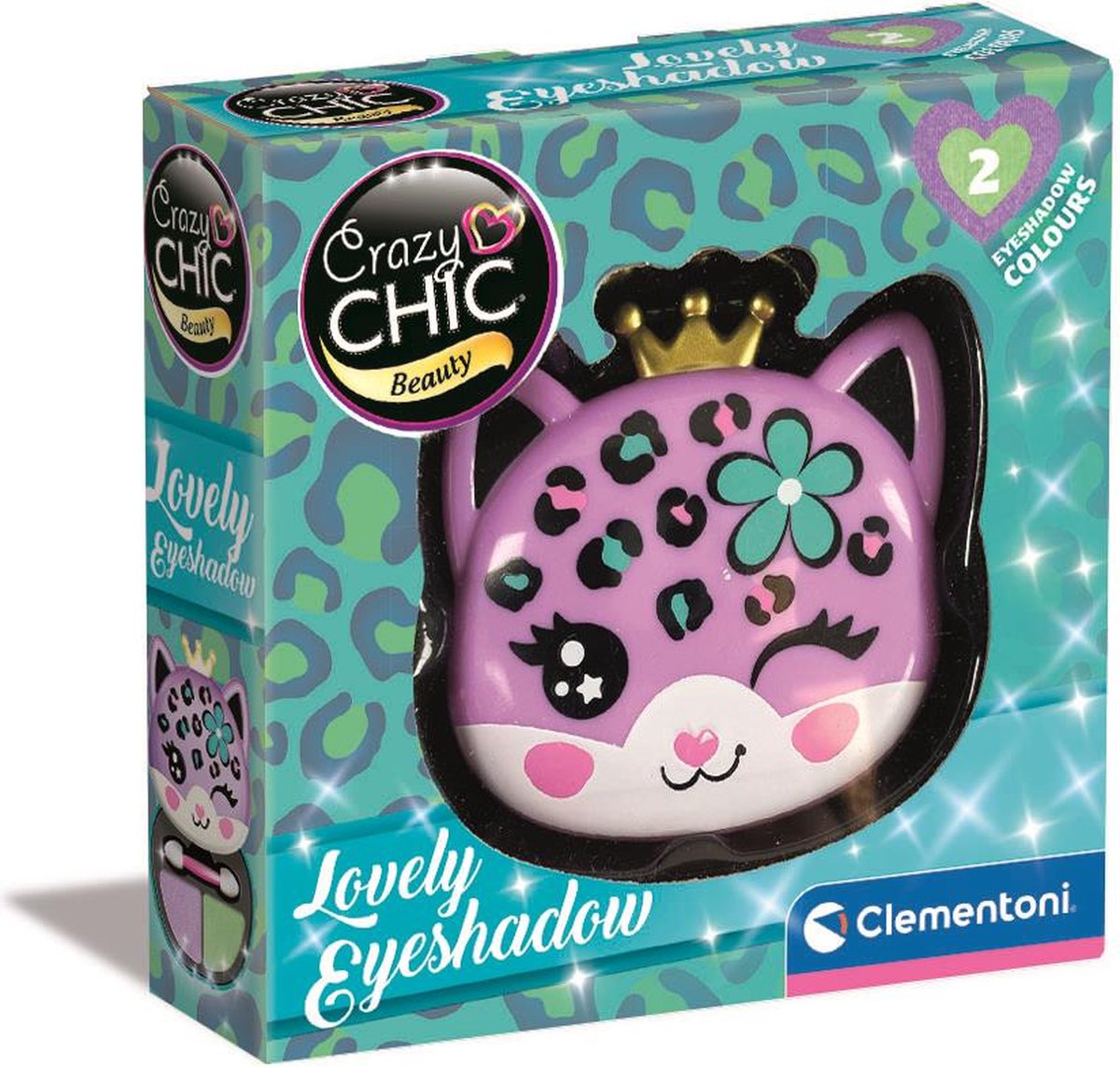 Clementoni gekke chique oogschaduw in make-up doosje luipaard