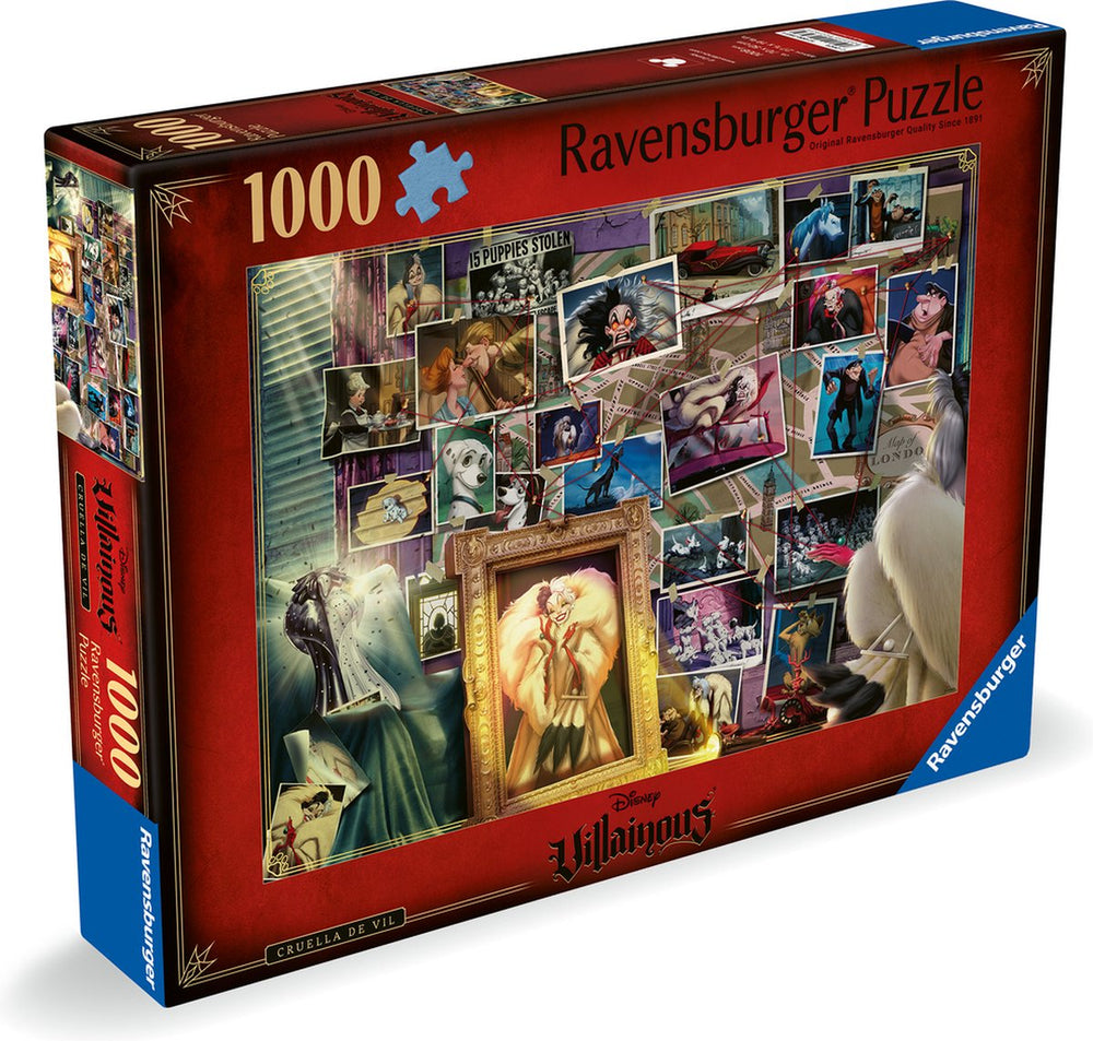 Ravensburger puzzel disney villainous: cruella de vil - legpuzzel - 1000 stukjes