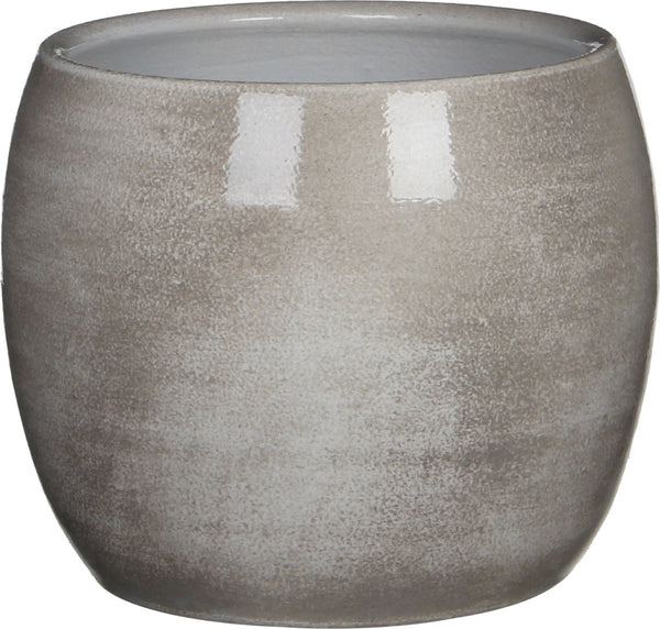 Mica decorations bloempot - lichtgrijs - keramiek - d20 x h18 cm - plantenpotten binnen