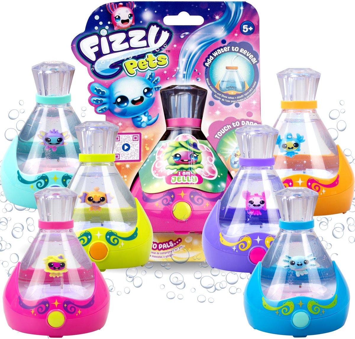 Spectron fizzy pets interactief zwemmend vriendje in een fles - met licht en geluid - speelfiguur