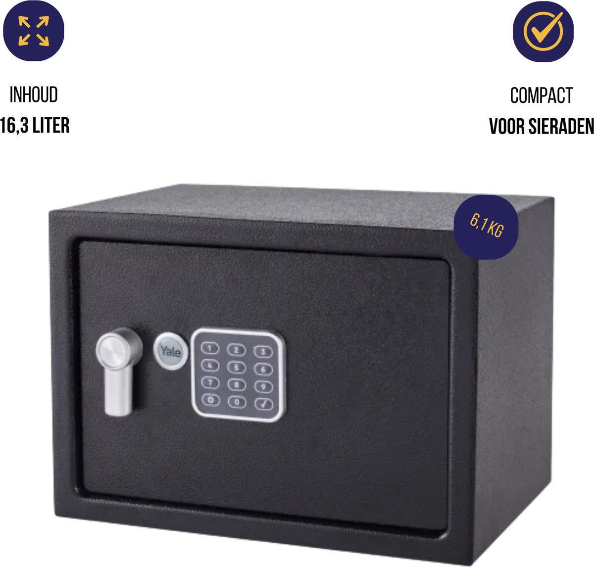 Yale - elektronische kluis met alarm - medium - standard protection
