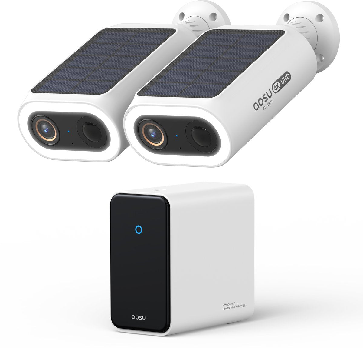 Aosu 4k solarcam p1 max - 2 beveiligingscamera's - gezichtsherkenning - zonne-energie - 2-weg audio