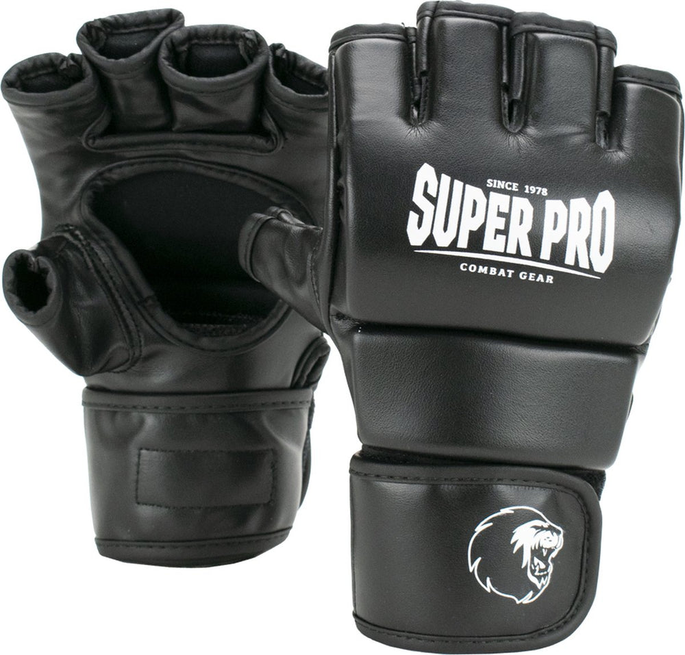 Super pro combat gear brawler mma handschoenen zwart wit extra extra small