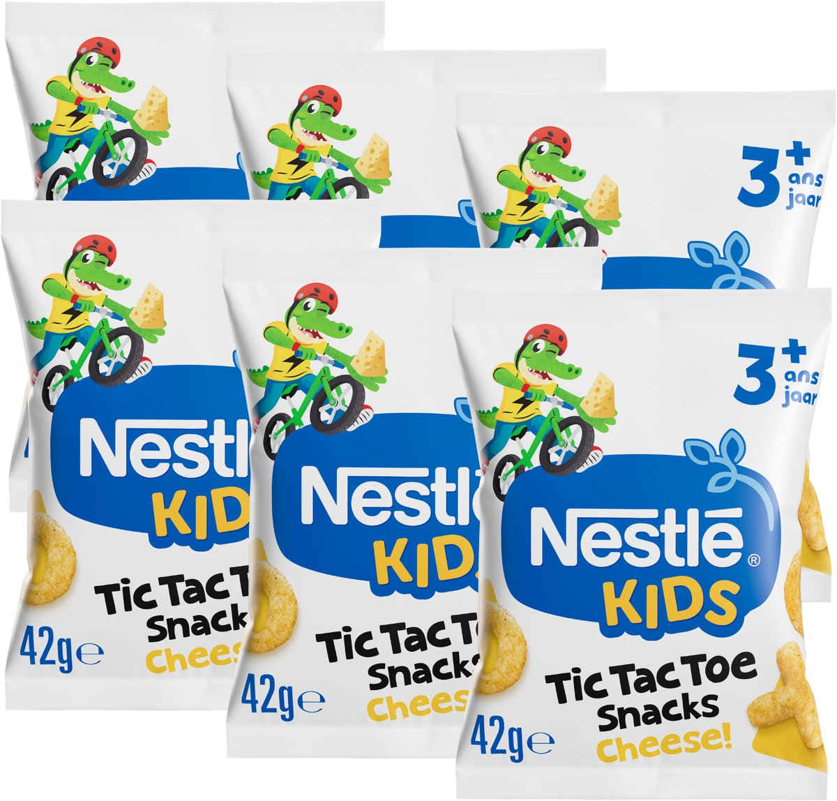 Nestlé kids tic tac toe snacks cheese - peuter snack - 3+ jaar - 6 x 42g