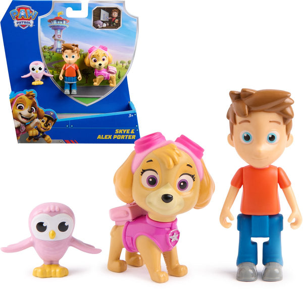 Paw patrol - speelfigurenset met 3 verzamelfiguren van skye, alex en het uiltje