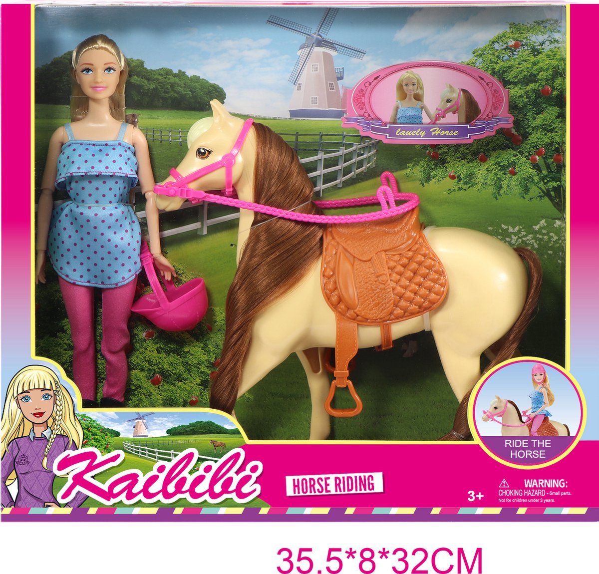 Amuuso 29 cm pop met paard.