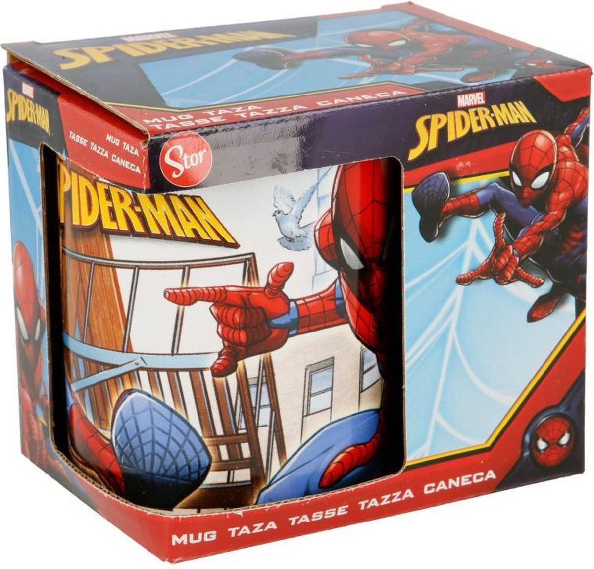Spider-man mok spiderman great power keramisch rood blauw (11.7 x 10 x 8.7 cm) (350 ml)